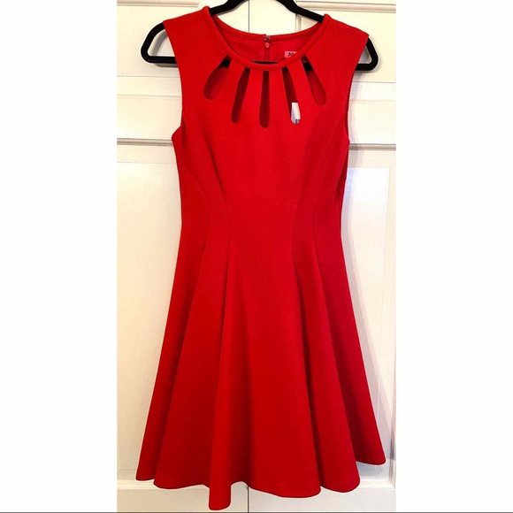 Betsey Johnson Dresses & Skirts - Betsy Johnson 60’s Vibe Red Cutout Dress Sz 6 NWT